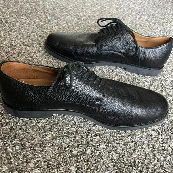 Coach Black Leather Oxford Dress Shoes Mens 11.5 Business Casual Preppy Formal - Picture 3 of 7